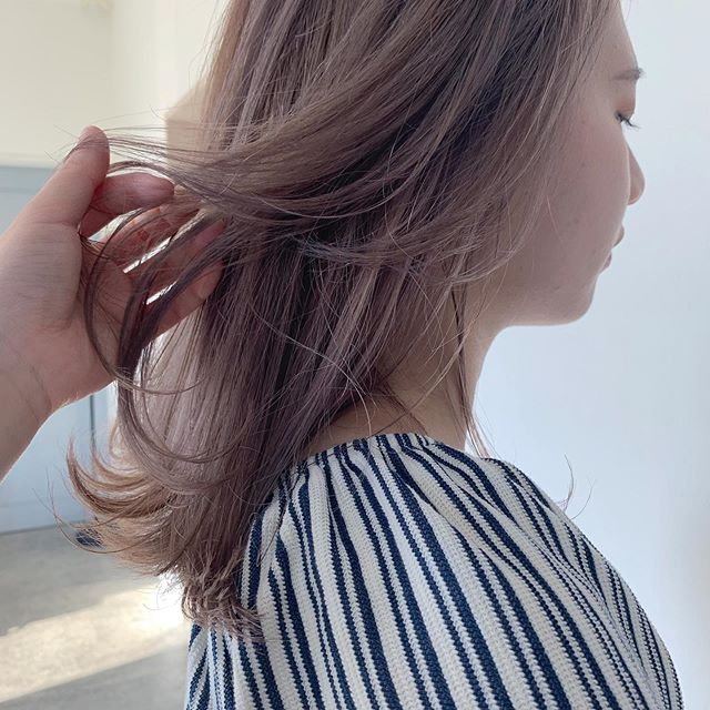 明るめなラベンダーベージュ 公式 高崎市の美容室hearty ハーティー